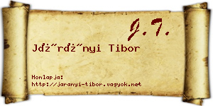 Járányi Tibor névjegykártya